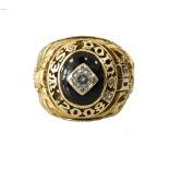 CZ SET TEN CARAT GOLD WEST POINT MILITARY ACADEMY CLASS RING dated 2008,