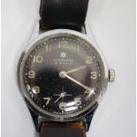 GENTLEMAN'S JUNGHANS STAINLESS STEEL WRISTWATCH 1950s,