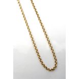 NINE CARAT GOLD BELCHER LINK NECK CHAIN 64cm long and approximately 9.