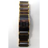 LADIES RADO DIASTAR JUBILÉ CERAMIC WRISTWATCH the black dial with six diamond markers,