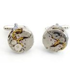 PAIR OF WATCH MOVEMENT CUFFLINKS with box