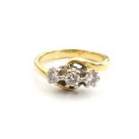 DIAMOND THREE STONE RING the diamonds totalling approximately 0.