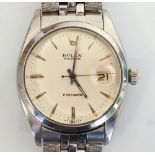 GENTLEMAN'S ROLEX OYSTERDATE PRECISION WRISTWATCH the round white dial with applied wedge hour