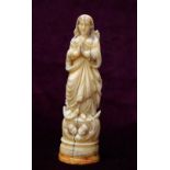 LATE 17th/EARLY 18th CENTURY INDO-PORTUGUESE CARVED IVORY MADONNA possibly Goa,