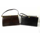 TWO VINTAGE LADIES SNAKESKIN HANDBAGS