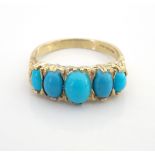 GRADUATED TURQUOISE FIVE STONE RING