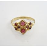 GARNET CLUSTER RING