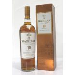 MACALLAN 10YO SHERRY CASK A bottle of the Macallan 10 Year Old Single Malt Scotch Whisky matured in