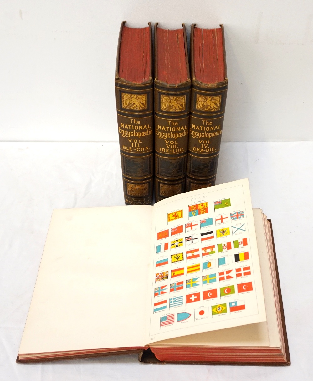 THE NATIONAL ENCYCLOPEDIA A Dictionary of Universal Knowledge, circa 1880, with colour maps,