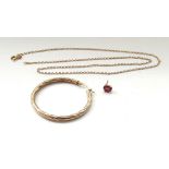 SMALL LOT OF GOLD JEWELLERY comprising an eighteen carat gold neck chain, approximately 2.