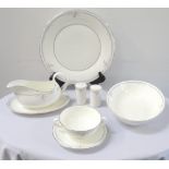 ROYAL DOULTON 'CARNATION' CHINA DINNER SERVICE comprising six soup bowls with stands;