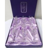 SET OF SIX EDINBURGH CRYSTAL WINE GLASSES six Gleneagles crystal tumblers engraved with branch