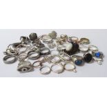 GOOD SELECTION OF SILVER AND OTHER RINGS of various sizes and designs including stone set examples,