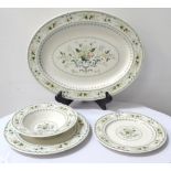 ROYAL DOULTON PROVENCAL PART DINNER SERVICE comprising an oval meat plate, six soup bowls,