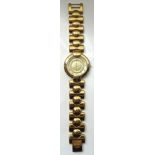 LADIES LONGINES RODOLPHE GOLD PLATED WRISTWATCH the circular dial with hour markers and a quartz