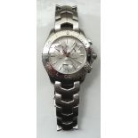 GENTLEMAN'S TAG HEUER LINK STAINLESS STEEL WRISTWATCH the circular silvered dial with three