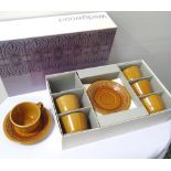 WEDGWOOD BARBICAN PATTERN COFFEE SET comprising six cups and saucers, with box,