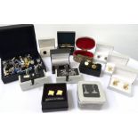 LARGE SELECTION OF GENTLEMEN'S CUFFLINKS including hot and cold taps, alarm clocks, dice,