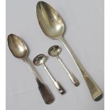 GEORGE III SILVER TABLESPOON London 1799; a George IV silver teaspoon, James Beebe,