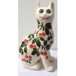 GRISELDA HILL POTTERY WEMYSS CAT decorated with cherries,