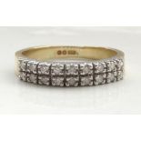 DIAMOND HALF ETERNITY RING the multi diamonds in two rows, on nine carat gold shank,