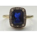 SAPPHIRE AND DIAMOND DRESS RING the central sapphire approximately 1.