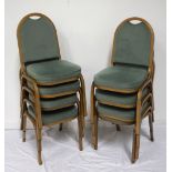 EIGHT METAL FRAME BANQUET CHAIRS