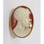 CAMEO SET CUFFLINK depicting a classical warrior profile,