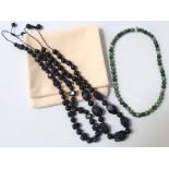 TWO LOLA ROSE BEAD NECKLACES both with blue sandstone beads,