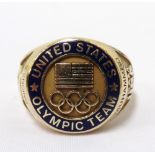 OFFICIAL UNITED STATES OLYMPIC TEAM TEN CARAT GOLD RING for the 2016 Rio games,