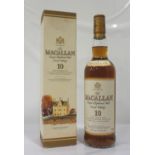 MACALLAN 10YO A well presented bottle of Macallan 10 Year Old Single Malt Scotch Whisky. 700ml.