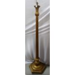 EDWARDIAN GILT WOODEN COLUMN FLOOR LAMP