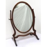 EDWARDIAN MAHOGANY TOILET MIRROR