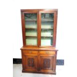 LARGE LATE VICTORIAN STAINED PINE BOOKCA