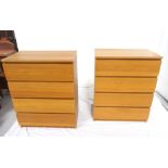 PAIR OF LIGHT OAK EFFECT CHESTS