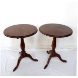 TWO MAHOGANY TRIPOD TABLES