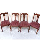 SET OF FOUR EDWARDIAN WALNUT PARLOUR CHA