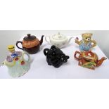 SELECTION OF NOVELTY AND OTHER TEA POTS