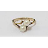 DOUBLE PEARL DRESS RING