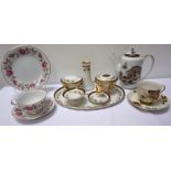 COLLECTION OF JAPANESE TEAWARE a Meito China service with floral decoration, comprising six cups,