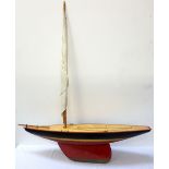 VINTAGE POND YACHT with masts and sails,