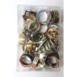 SELECTION OF SILVER AND OTHER RINGS of various sizes and designs,