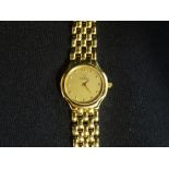 LADIES OMEGA EIGHTEEN CARAT GOLD WRISTWATCH in yellow gold,