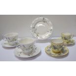 WEDGWOOD COFFEE SERVICE the yellow ground decorated with ivy within a gilt border,