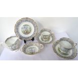 ROYAL ALBERT 'SILVER BIRCH' CHINA TEA SERVICE comprising six cups, seven saucers, six side plates,