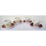 TWO SUSIE COOPER (WEDGWOOD) COFFEE SERVICES with varying floral patterns and colours,