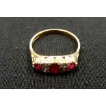 RUBY AND DIAMOND CLUSTER RING