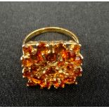 CITRINE CLUSTER COCKTAIL RING