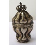 18th CENTURY DANISH SILVER TOOTHPICK HOLDER of waisted ribbed form,