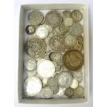 COLLECTION OF BRITISH PRE-1947 SILVER COINS includes a George V Crown dated 1935,